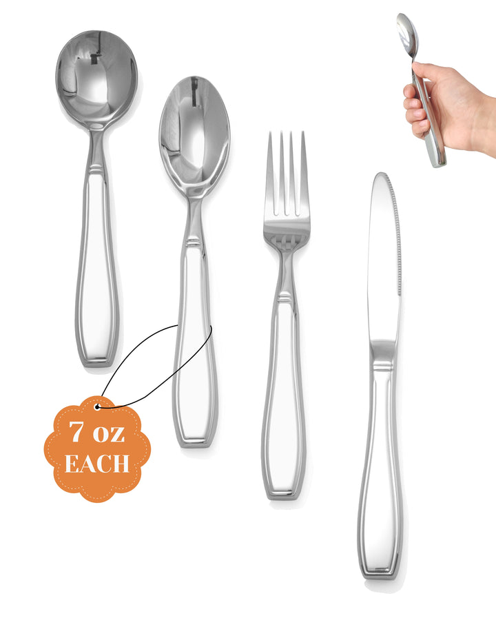 4-Piece Weighted Utensils for Tremors and Parkinsons (7 oz Each)